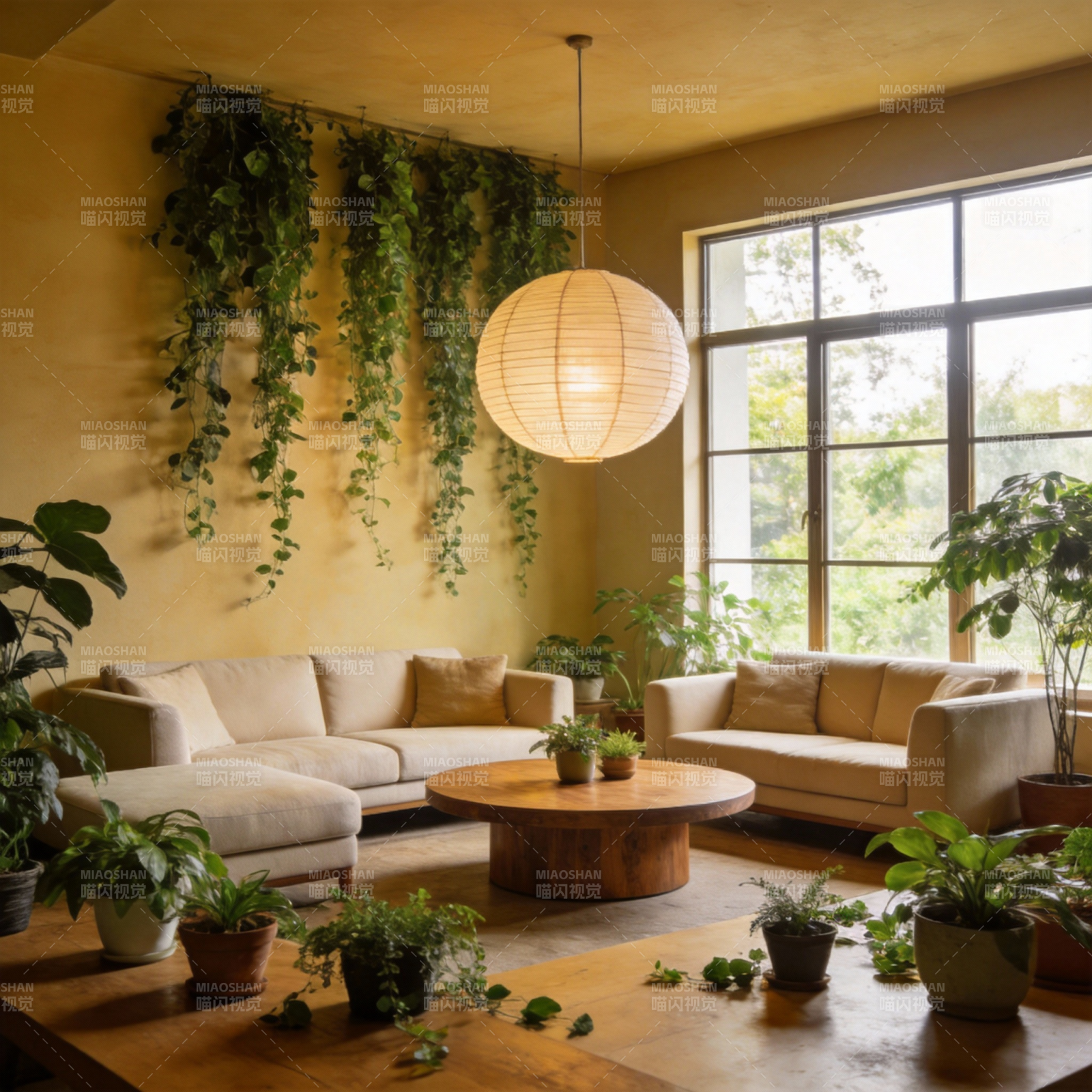 绿意盎然的客厅图片