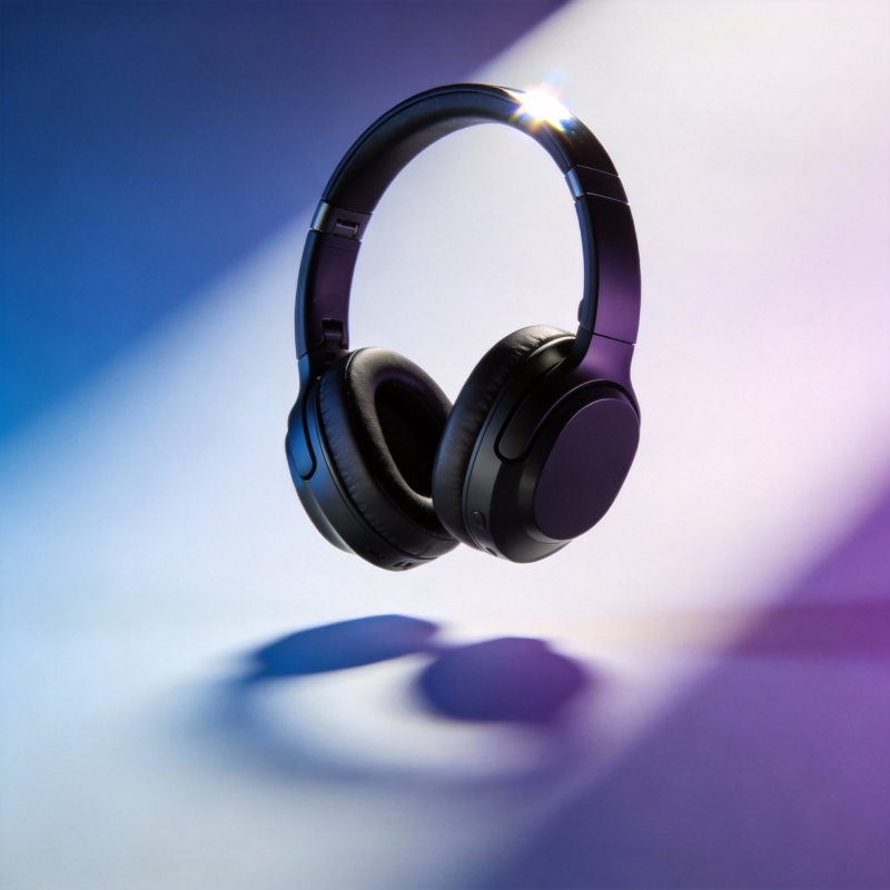 无线耳机悬浮光影图片