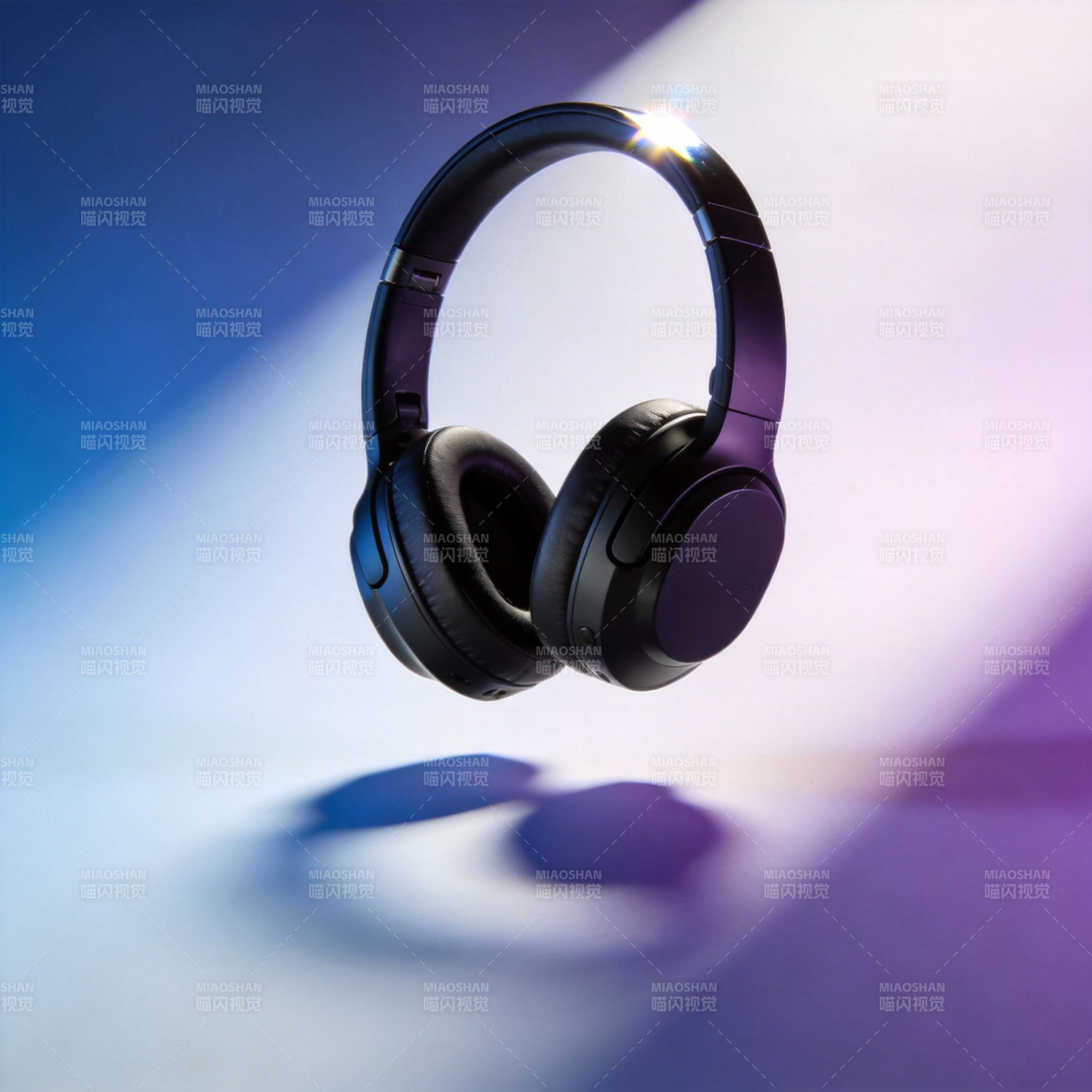 无线耳机悬浮光影图片