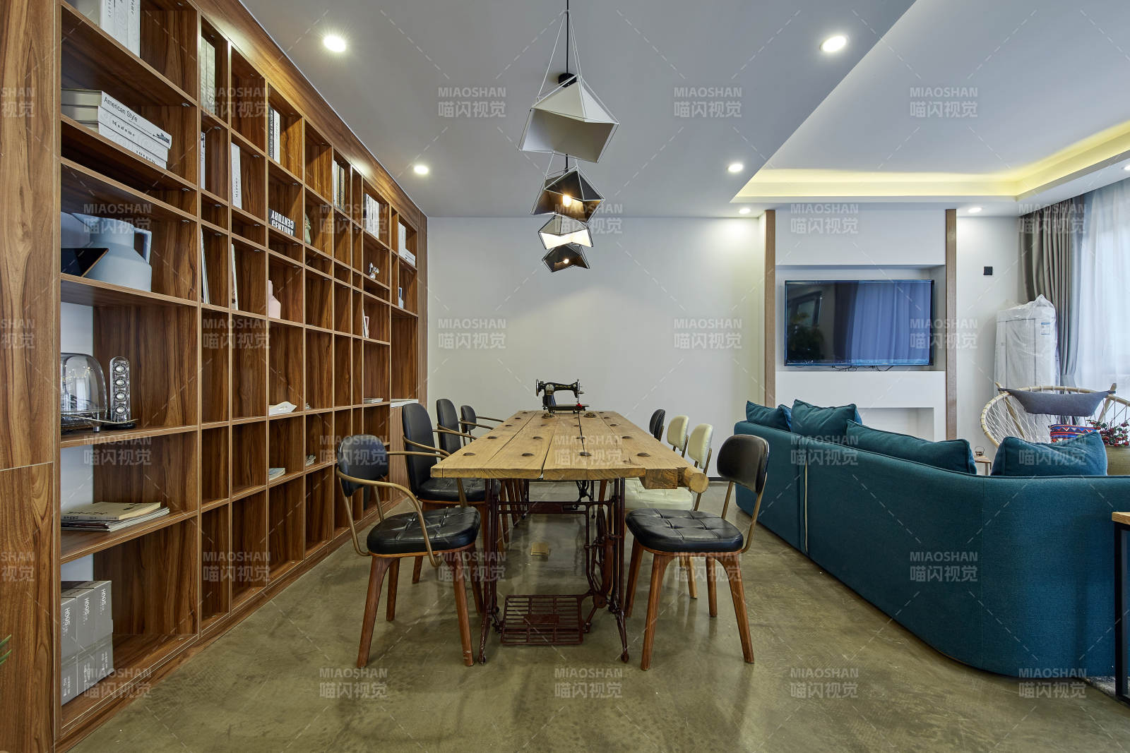 现代简约客厅书房图片