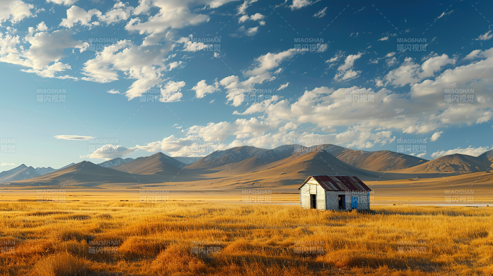 孤屋旷野 山云共远图片