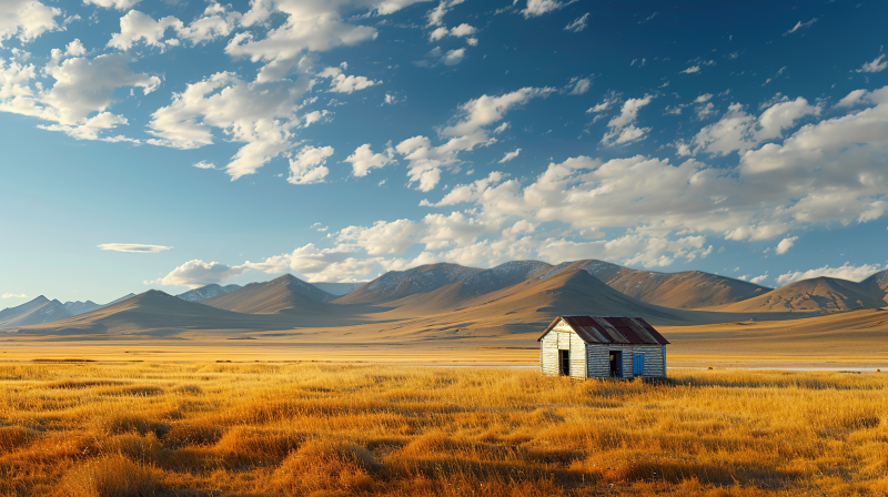 孤屋旷野 山云共远图片