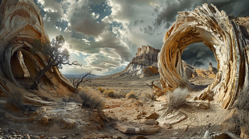 荒漠奇岩拱门图片