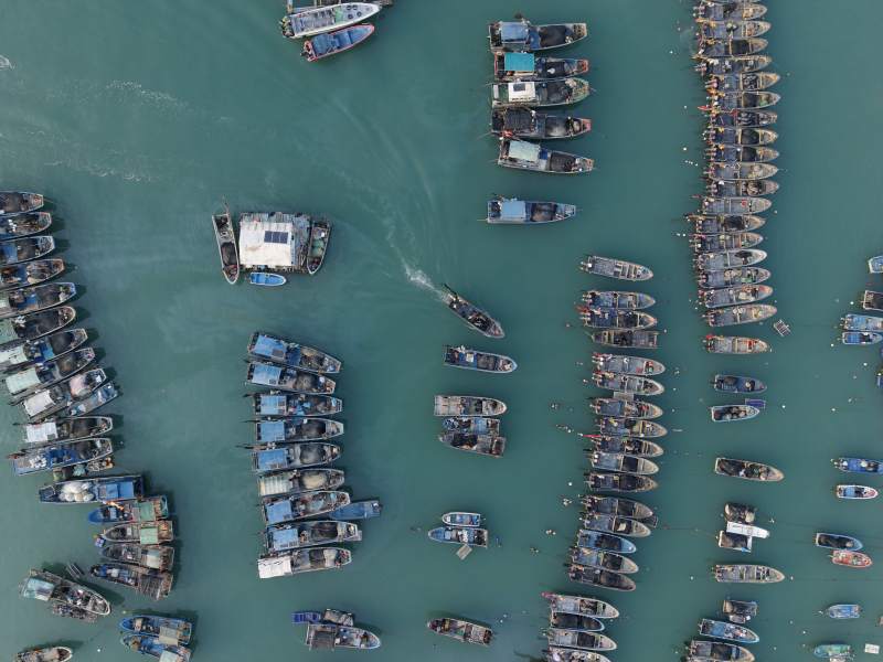 汕尾红海湾渔港航拍图图片
