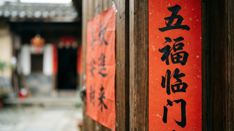 五福临门迎新春图片