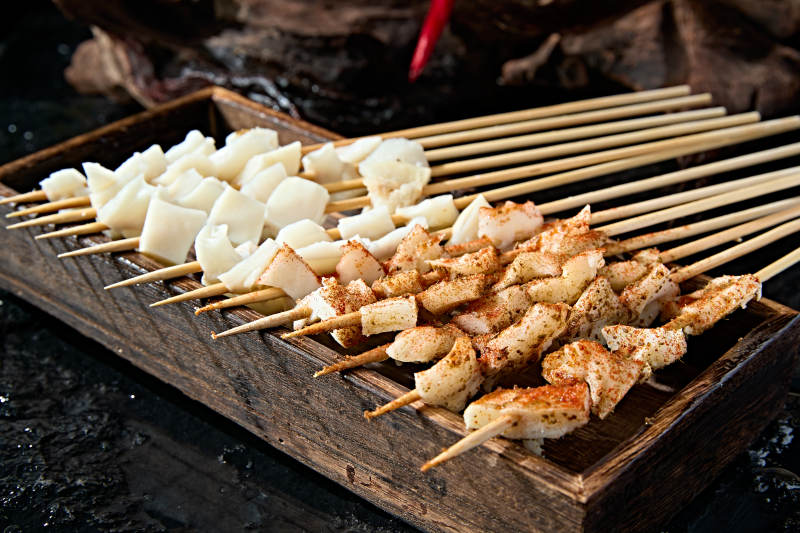 烧烤食材牛心管黄喉片图片