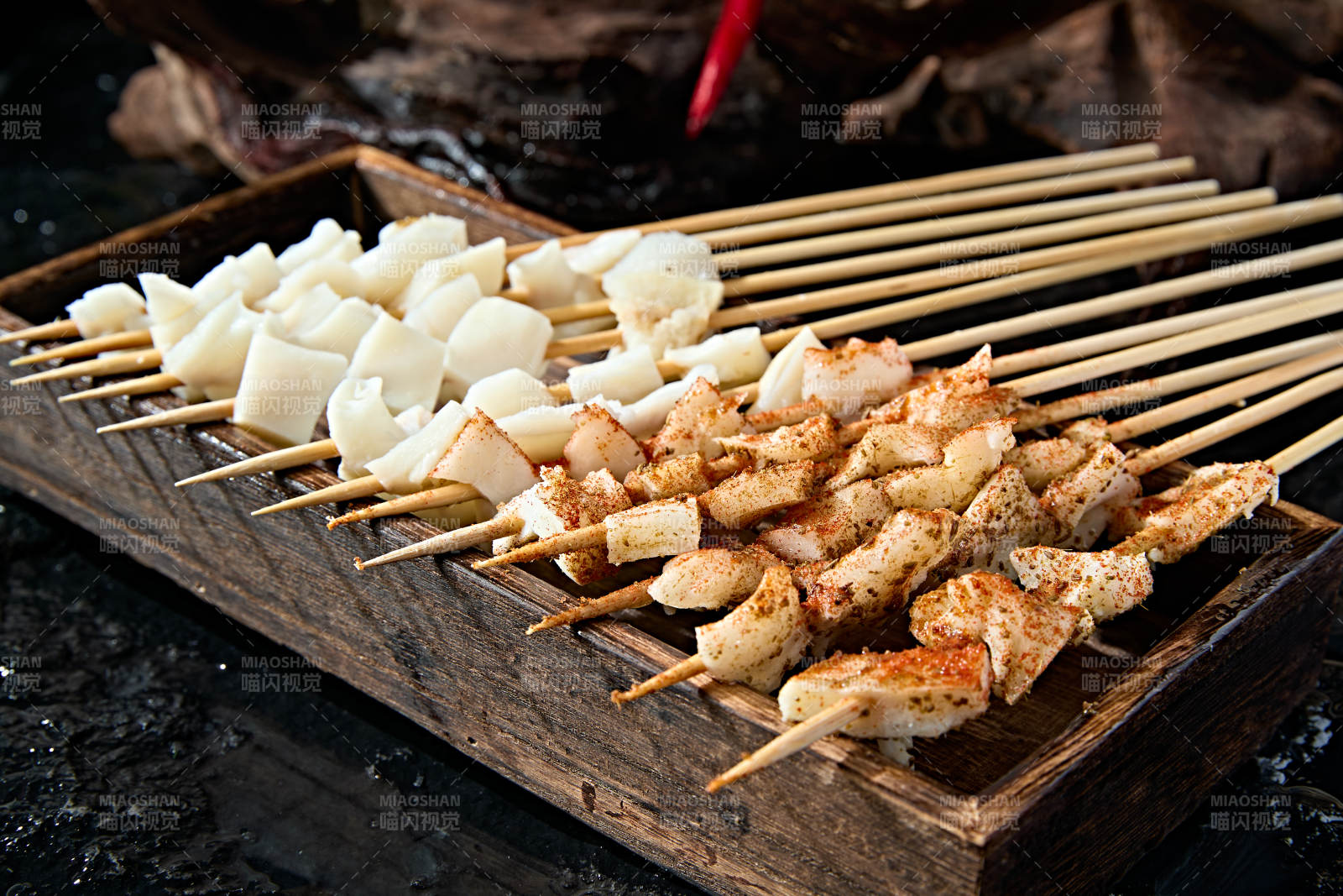 烧烤食材牛心管黄喉片图片