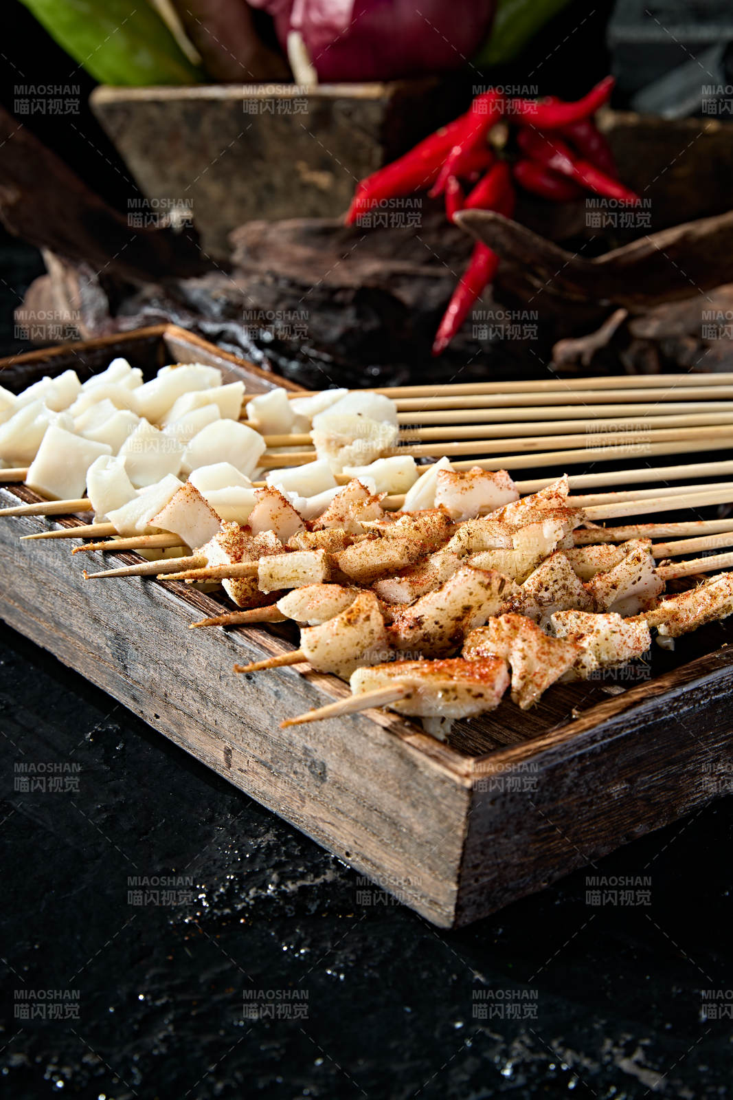 烧烤食材牛心管黄喉片图片