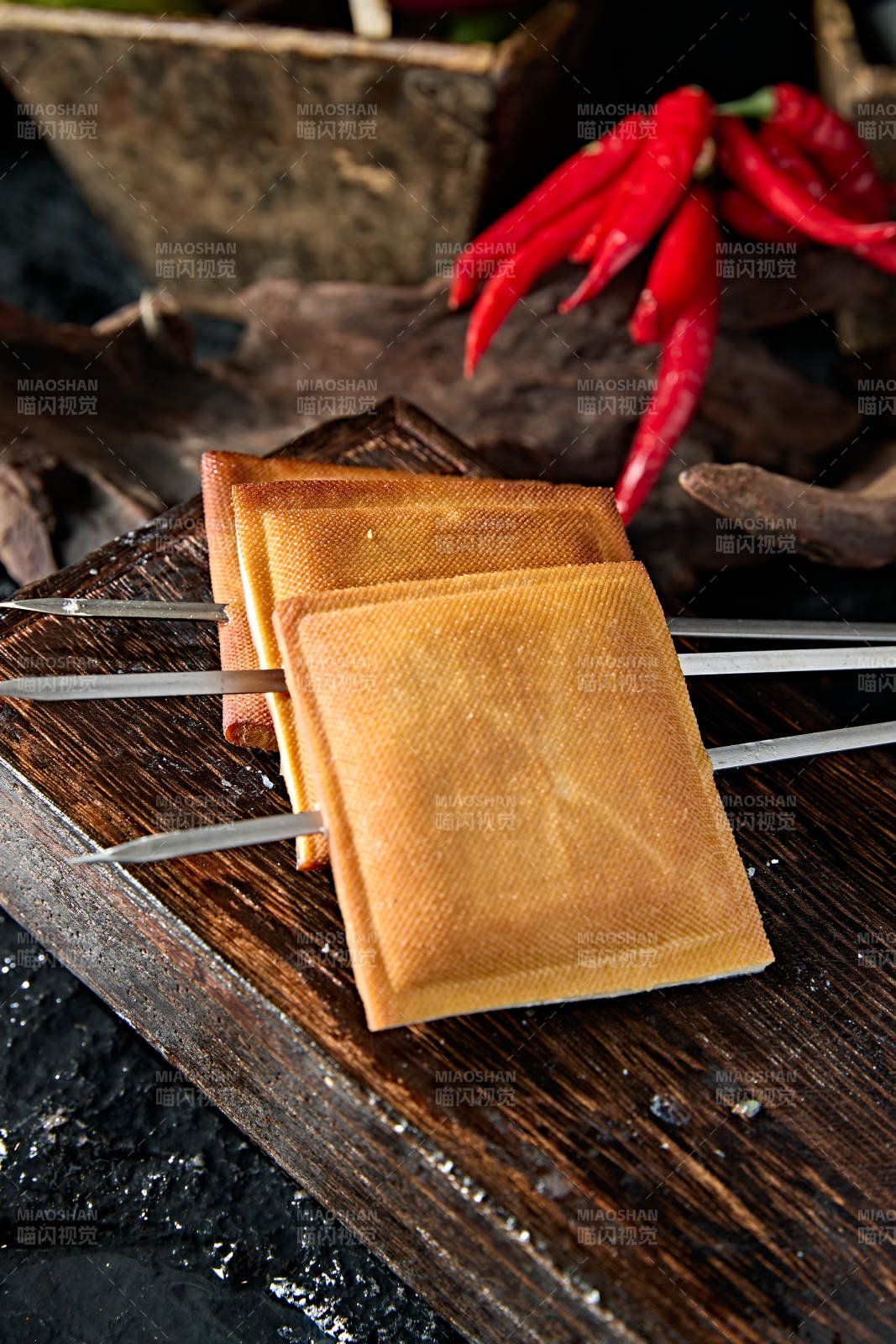 美味烧烤食材炭烤怀安熏豆干图片