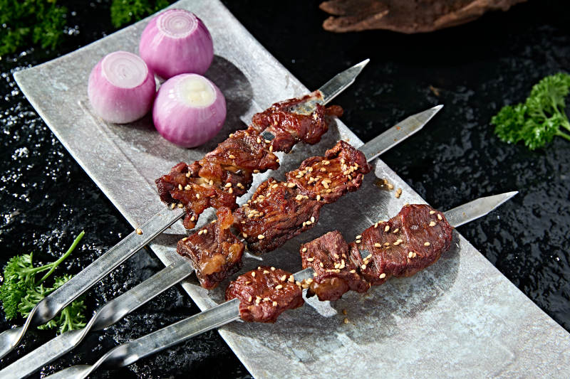 锦州烧烤炭烤大串油边肉图片