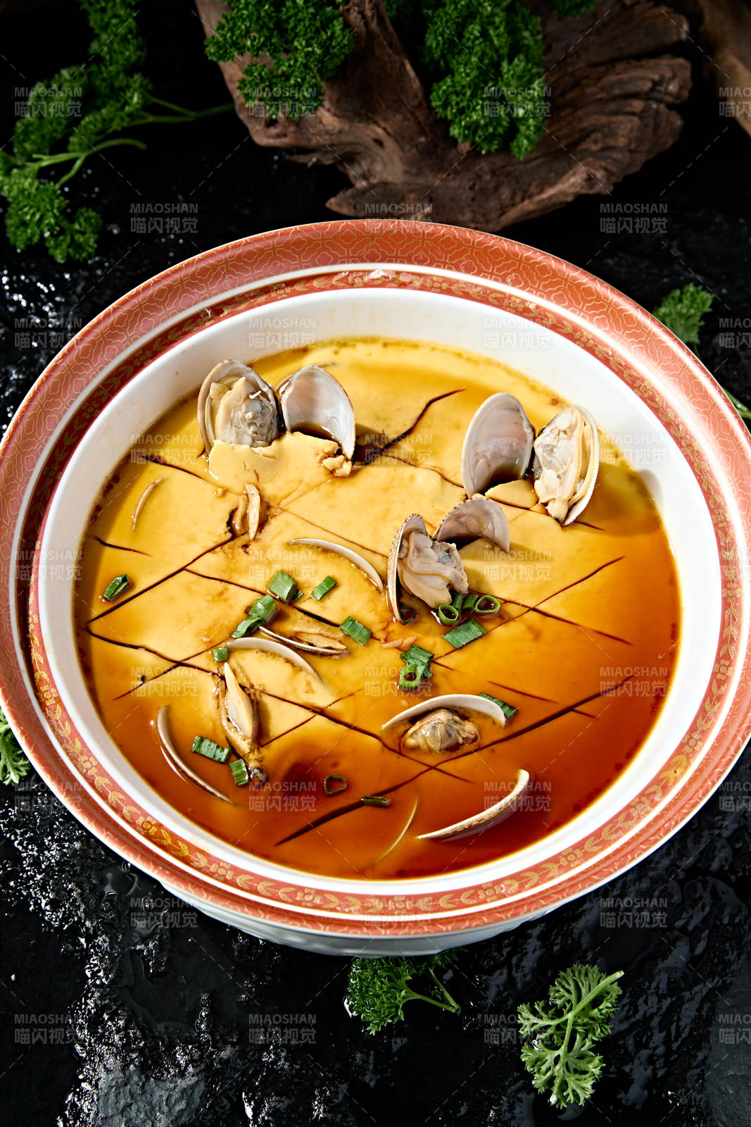 鲜香酱油花蛤蒸水蛋图片