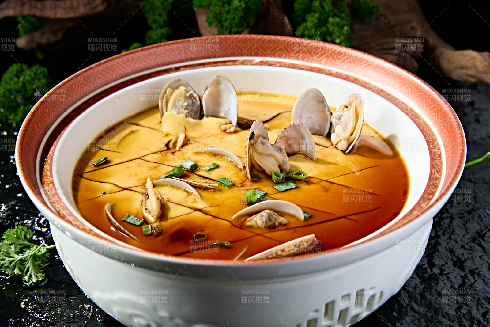 鲜香酱油花蛤蒸水蛋图片