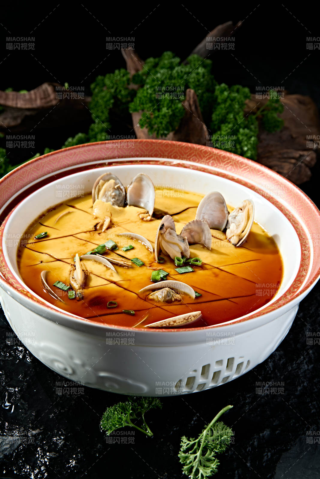 鲜香酱油花蛤蒸水蛋图片