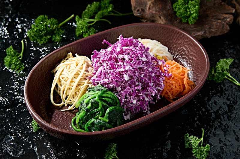 美味精美凉菜巧拌五色菜丝图片