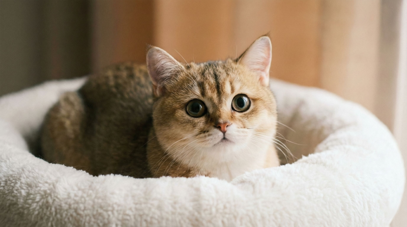 猫咪窝中凝视图片