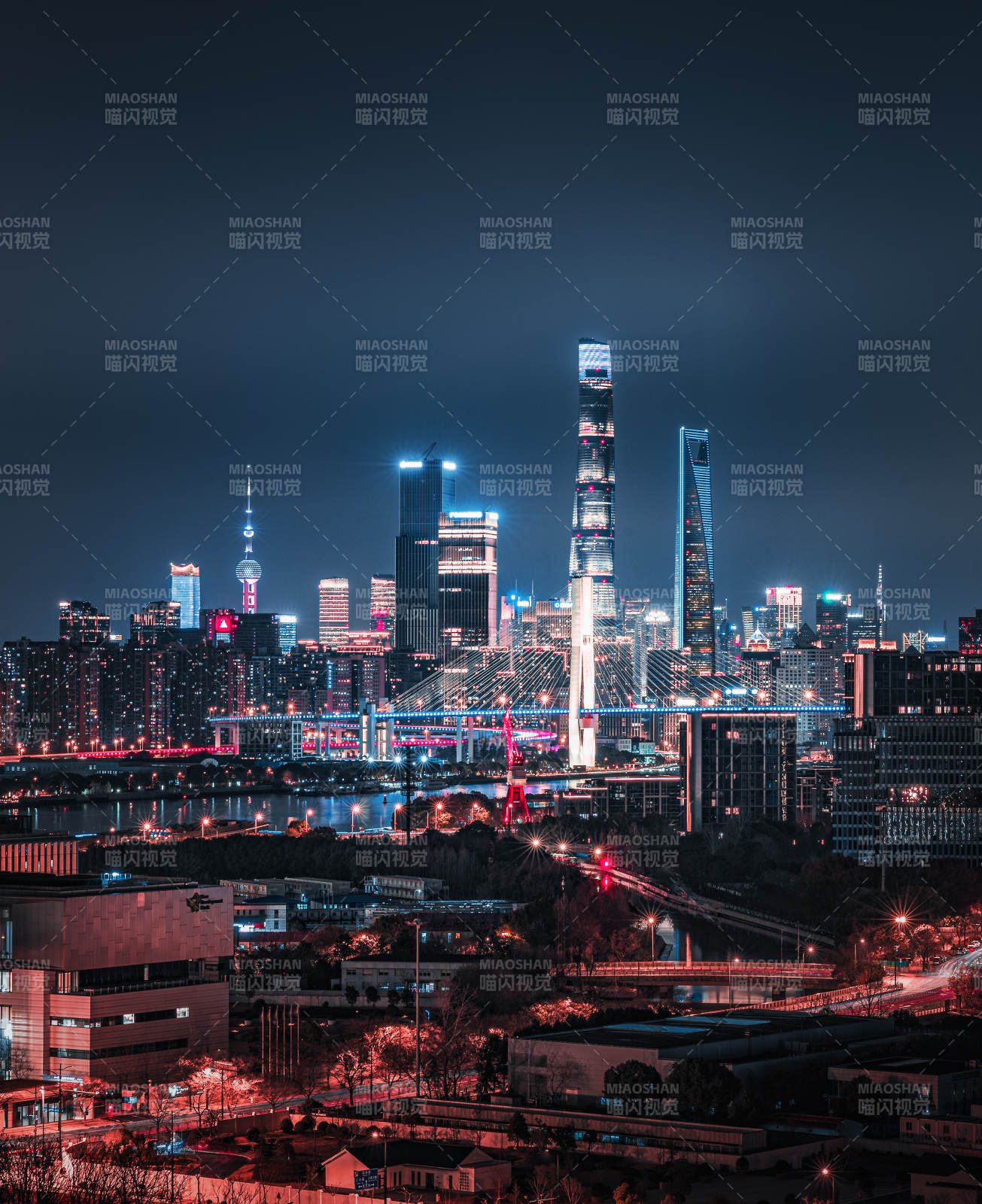 夜幕下的城市天际线  上海图片