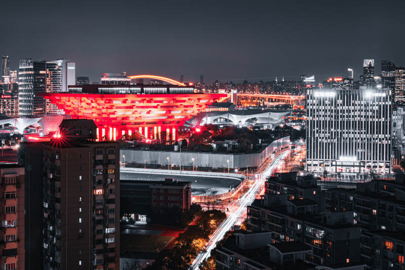 夜幕下的城市灯火 上海图片