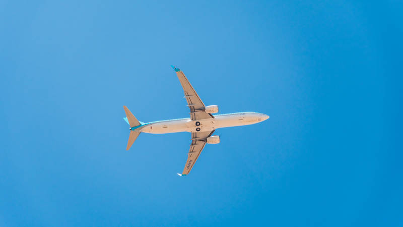 蓝天中的飞机图片