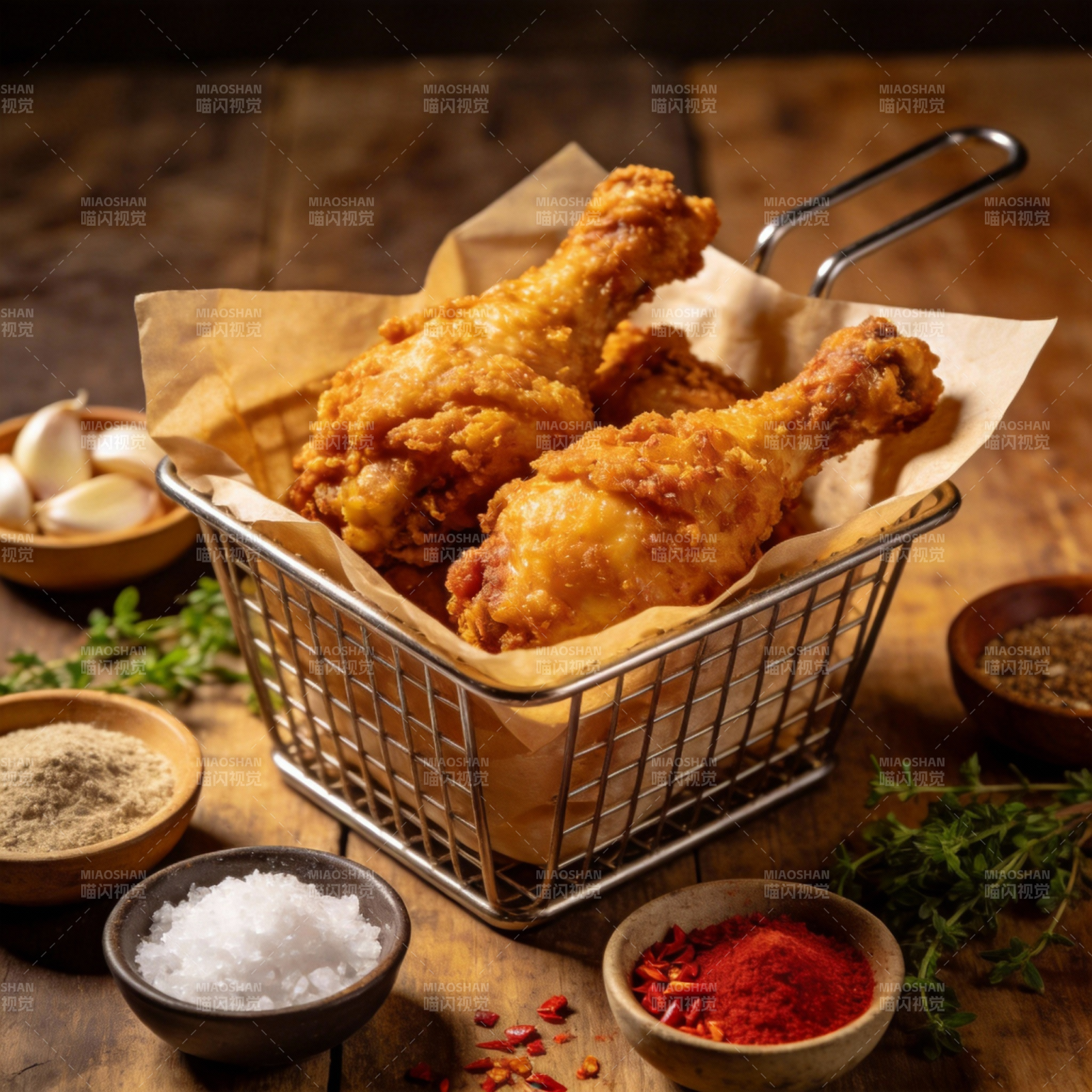 香辣炸鸡腿图片