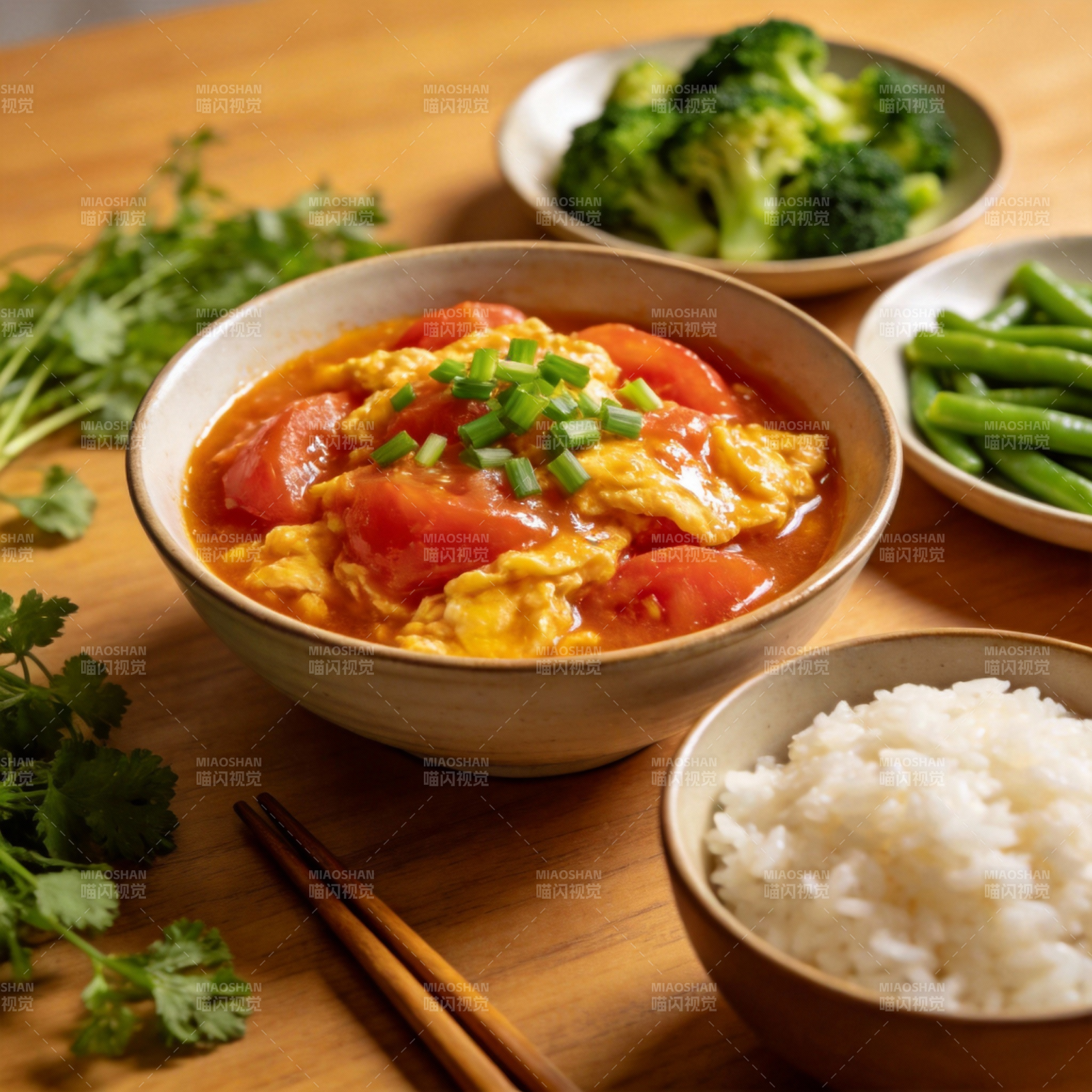 番茄炒蛋配饭图片