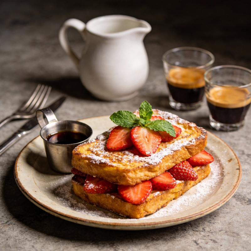 草莓法式吐司图片