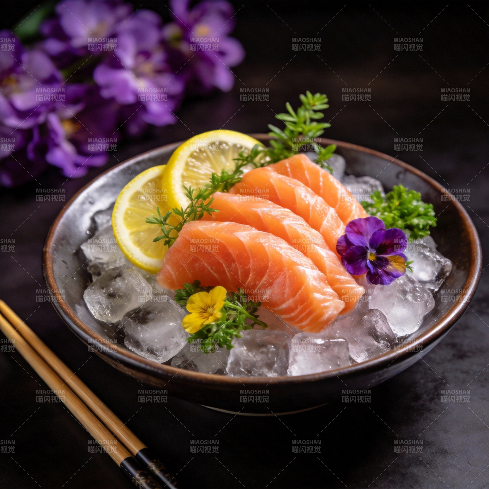 三文鱼刺身拼盘图片