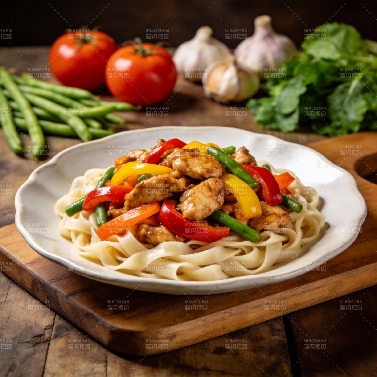 鸡肉彩椒意面图片