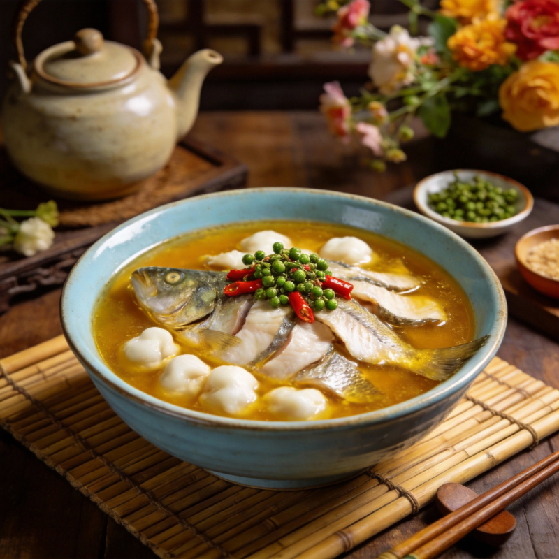 鱼汤配丸子图片
