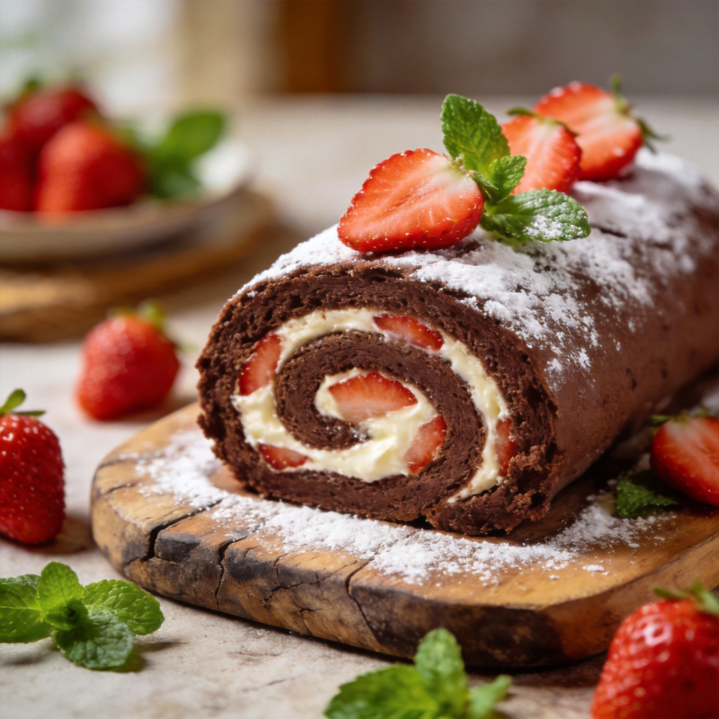 草莓巧克力卷图片