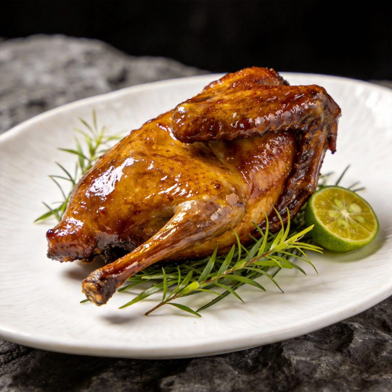 烤鸭配香草柠檬图片