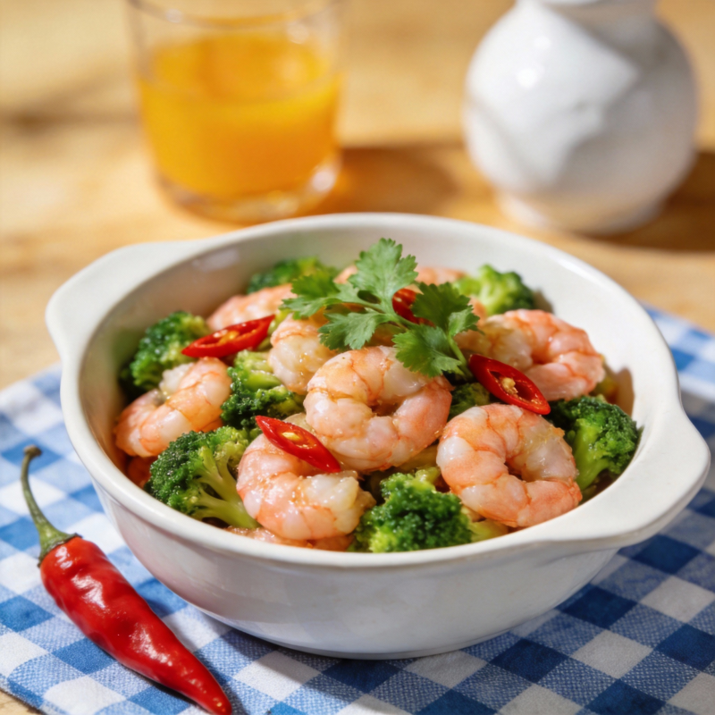 虾仁西兰花图片