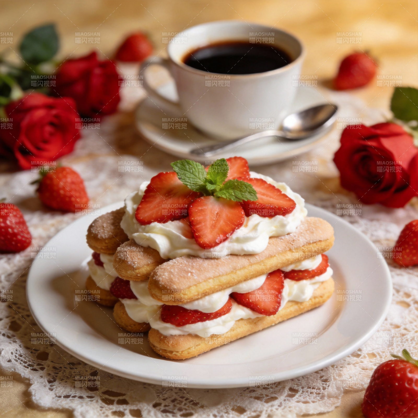 草莓提拉米苏图片