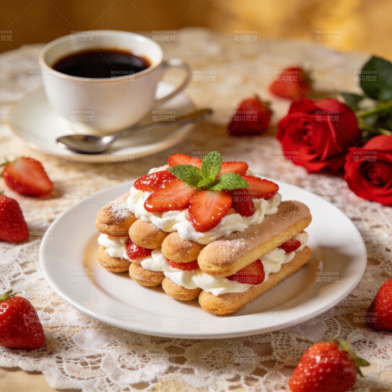 草莓提拉米苏图片