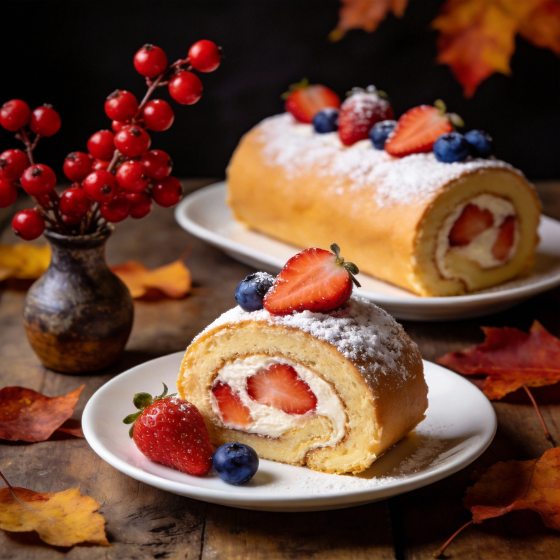 秋日草莓卷图片