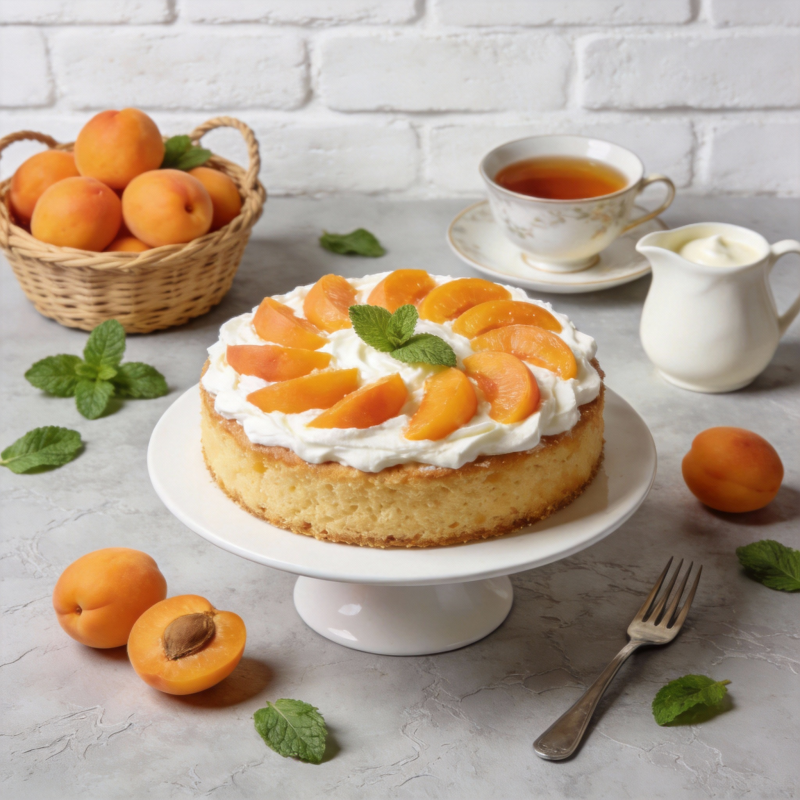 杏桃奶油蛋糕图片