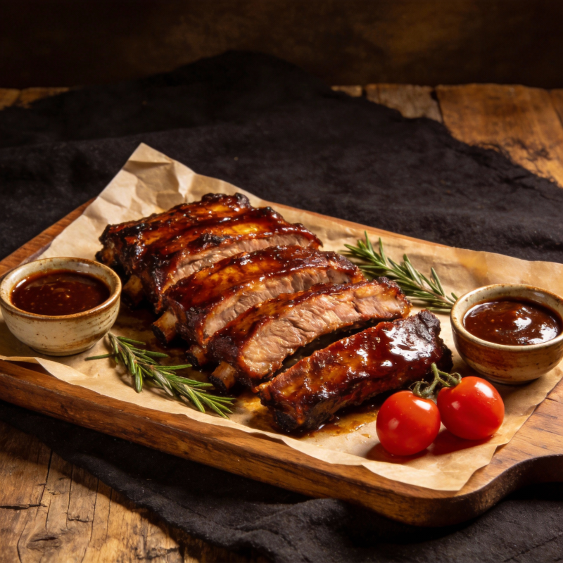 蜜汁烤肋排图片