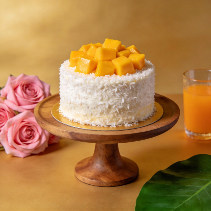 芒果椰蓉蛋糕图片