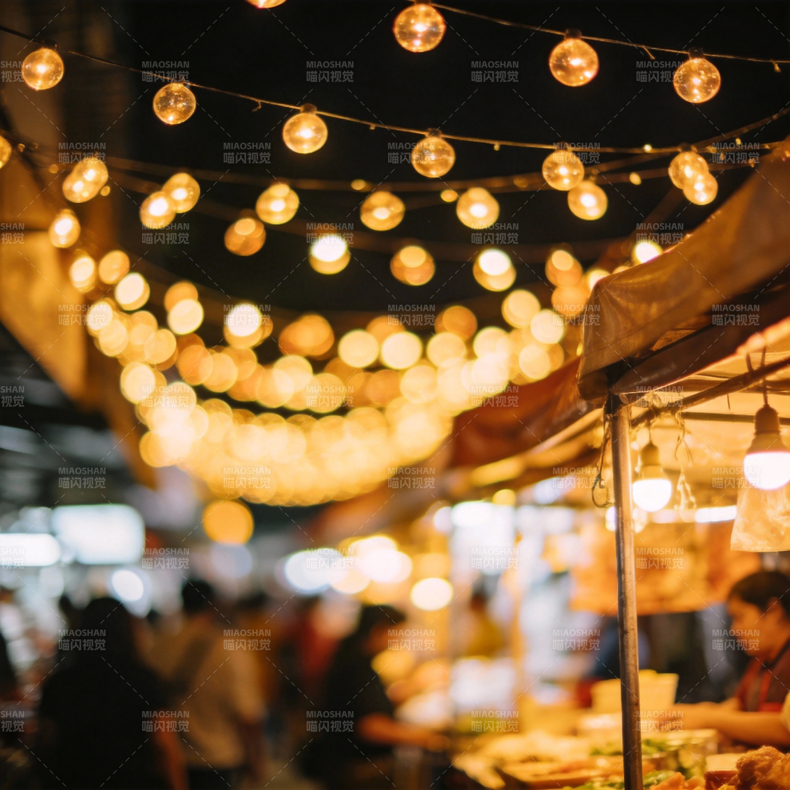 夜市灯火璀璨图片