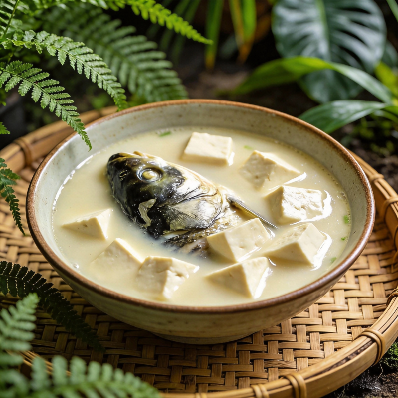 鱼头豆腐汤图片