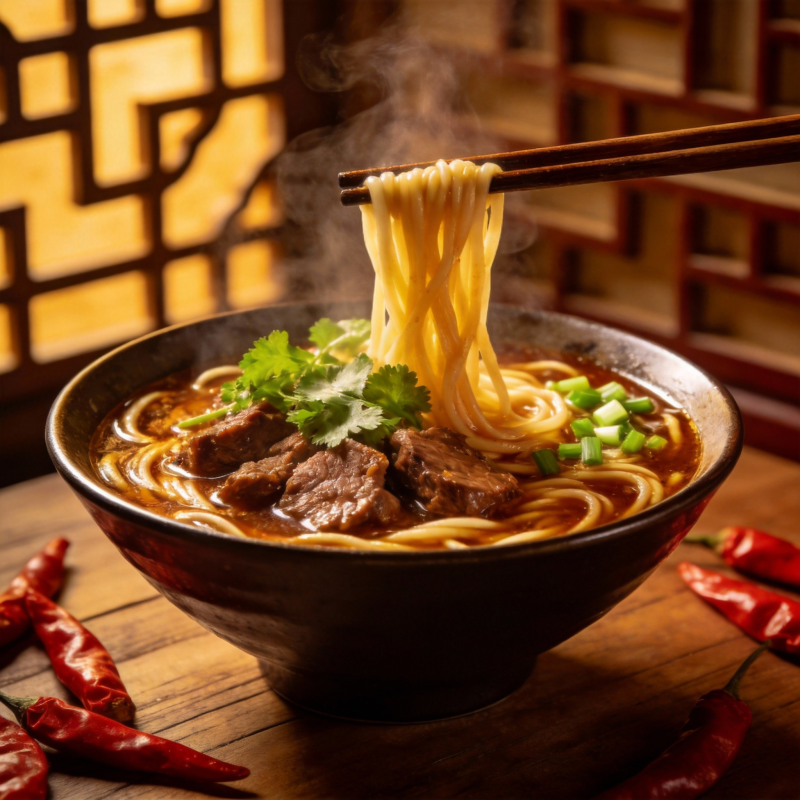 热气腾腾牛肉面图片