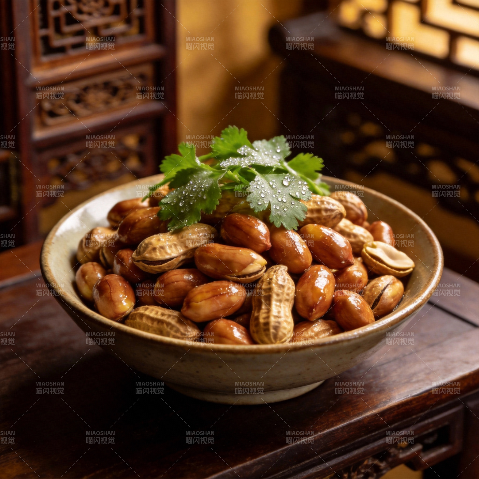 香脆花生配香菜图片