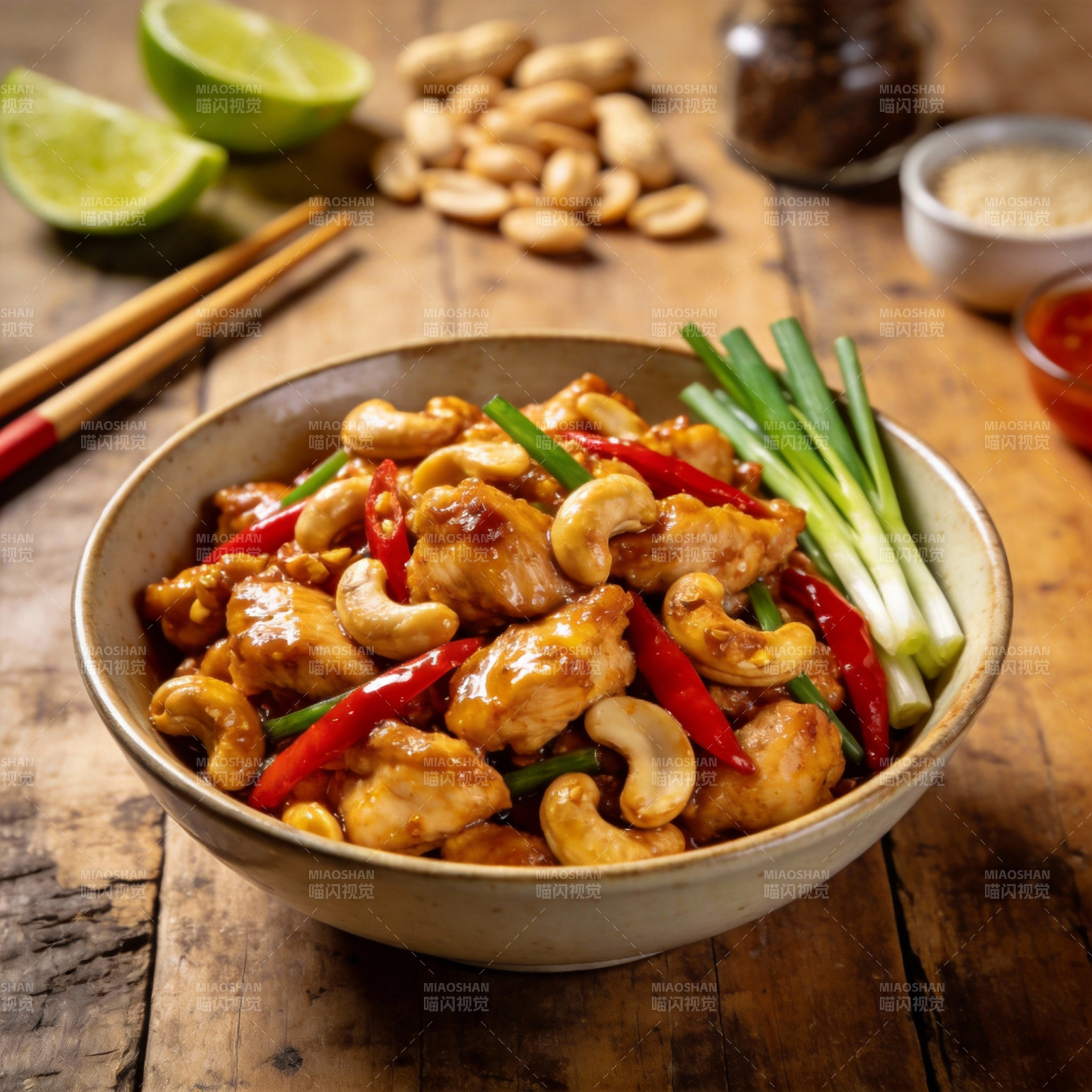 腰果鸡丁配青椒图片