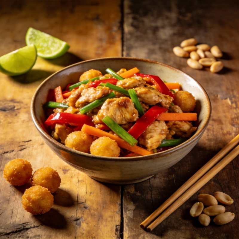 泰式鸡肉炒菜图片
