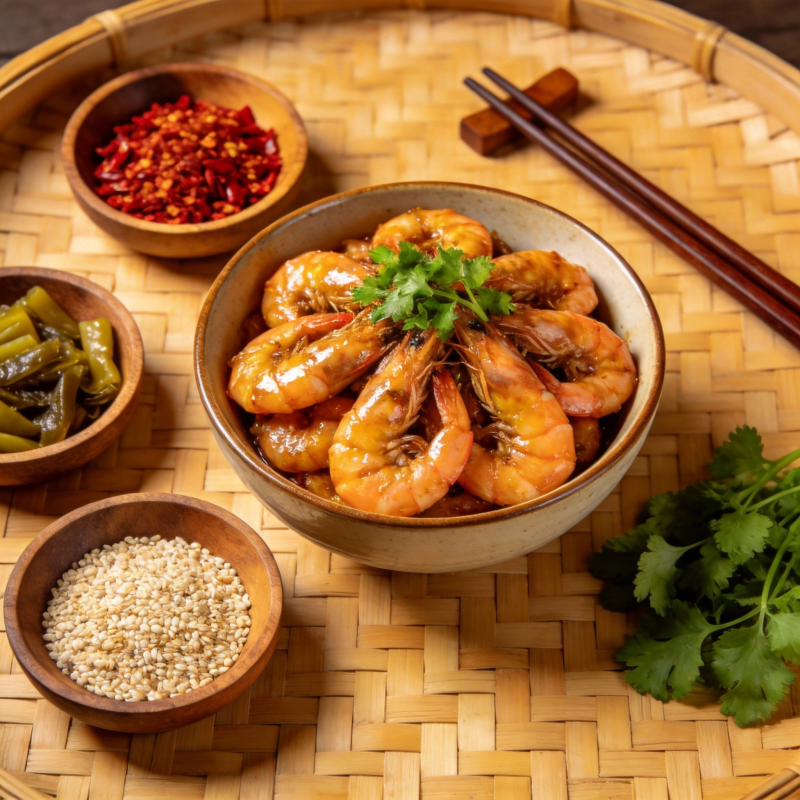 香辣虾仁配菜图片