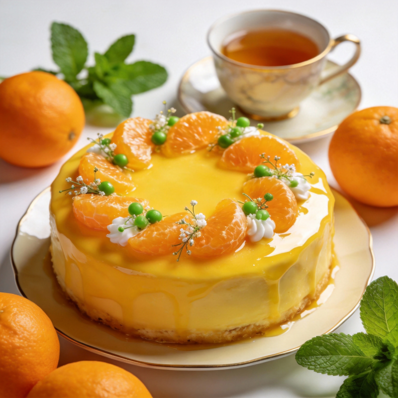 橙香慕斯蛋糕图片