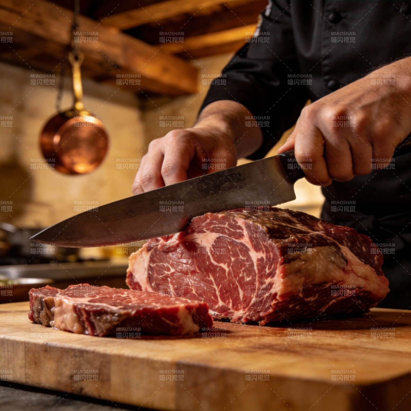 刀切鲜嫩牛肉图片