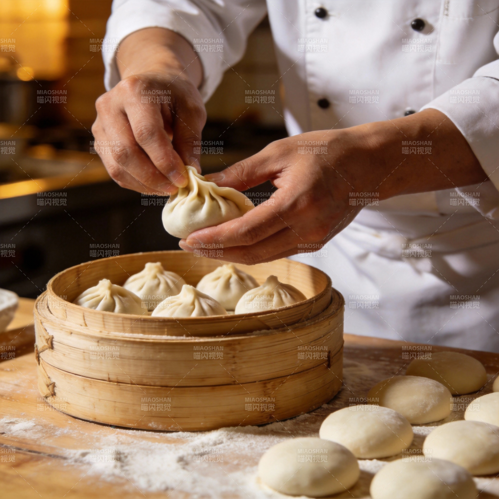 手工包制小笼包图片