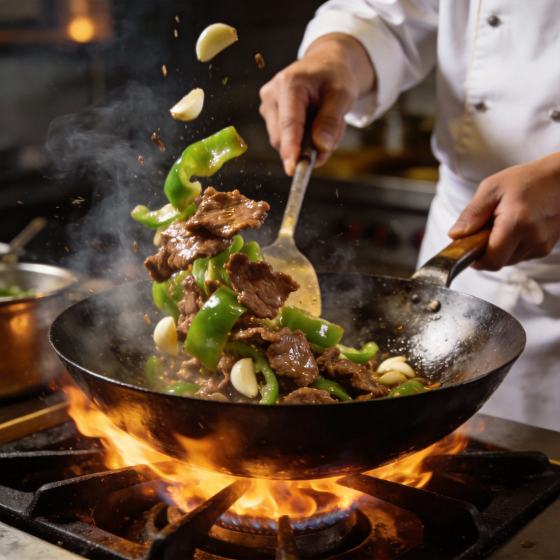 铁板牛柳炒青椒图片