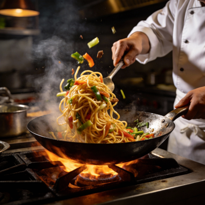 炒面翻飞烟火气图片