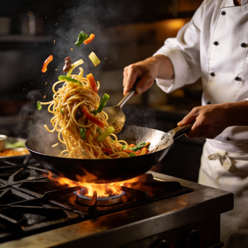 炒面翻飞 烟火缭绕图片